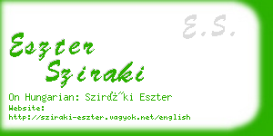 eszter sziraki business card